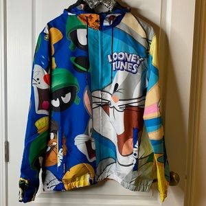 🔅MEMBERS ONLY Looney Tunes Windbreaker Jacket With Hood *NEW* RARE*